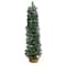 3ft. Pre-Lit Green Pine Artificial Christmas Tree with Burlap Base, Warm White Lights